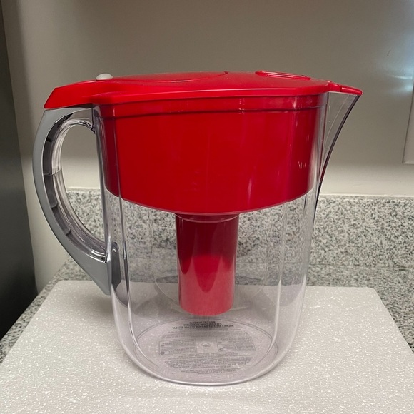 EUC Brita Water Filter, 1 Grand Clear Pitcher With Red Top & Grey Handle, 10 Cup - Picture 2 of 13
